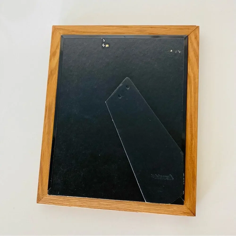 VINTAGE Brown Tan Solid Oak Wood Photo Picture Frame Y2K 90s 80s Rustic Fall